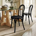 Flash Furniture Betsy Chaise de salle à manger empilable en bois massif de style Thonet de qualité commerciale – Lot de 2