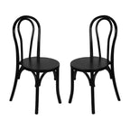 Flash Furniture Betsy Chaise de salle à manger empilable en bois massif de style Thonet de qualité commerciale – Lot de 2