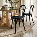 Flash Furniture Betsy Chaise de salle à manger empilable en bois massif de style Thonet de qualité commerciale – Lot de 2