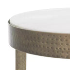 Table d'appoint ronde Triss - ACC4617A - Marbre blanc/Laiton antique - Safavieh