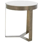 Table d'appoint ronde Triss - ACC4617A - Marbre blanc/Laiton antique - Safavieh
