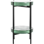 Noham Glass Side Table - ACC5502A - Clear/Black - Safavieh
