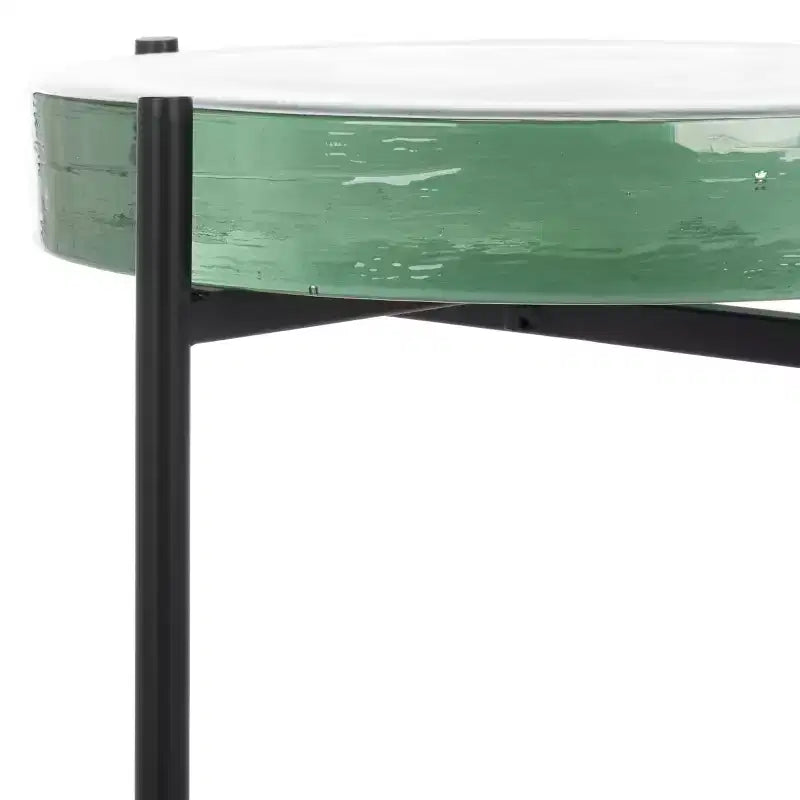 Table d'appoint en verre Noham - ACC5502A - Clair/Noir - Safavieh