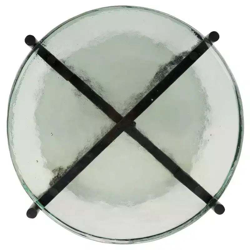 Table d'appoint en verre Noham - ACC5502A - Clair/Noir - Safavieh