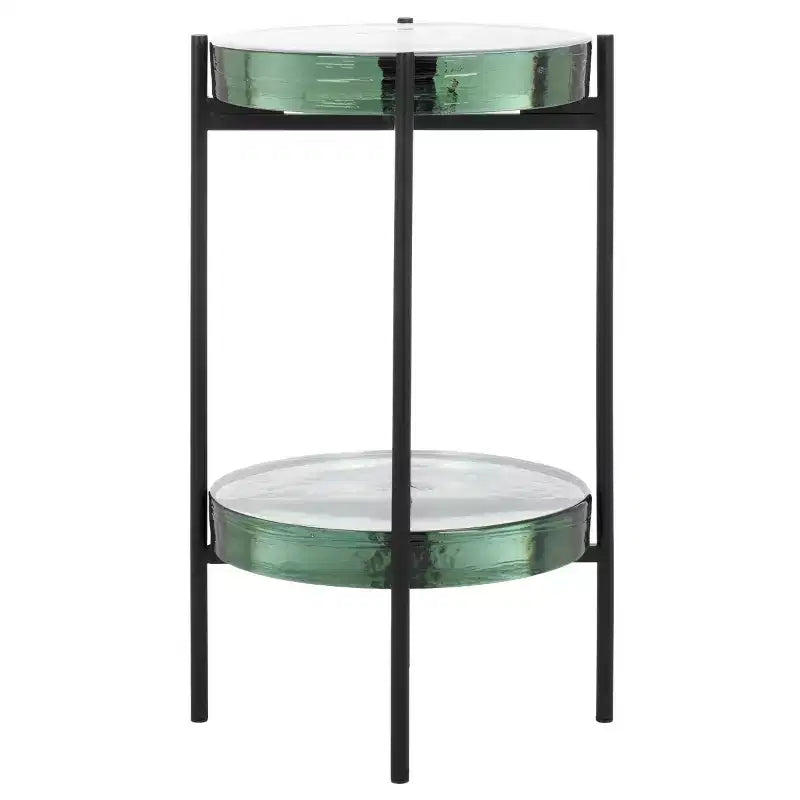 Table d'appoint en verre Noham - ACC5502A - Clair/Noir - Safavieh