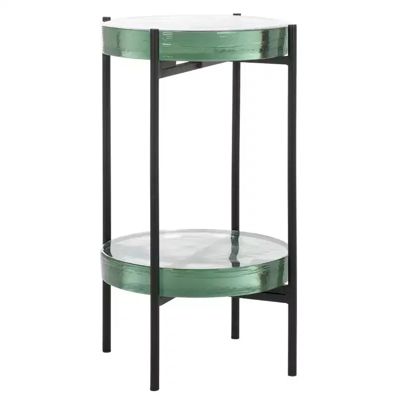 Table d'appoint en verre Noham - ACC5502A - Clair/Noir - Safavieh