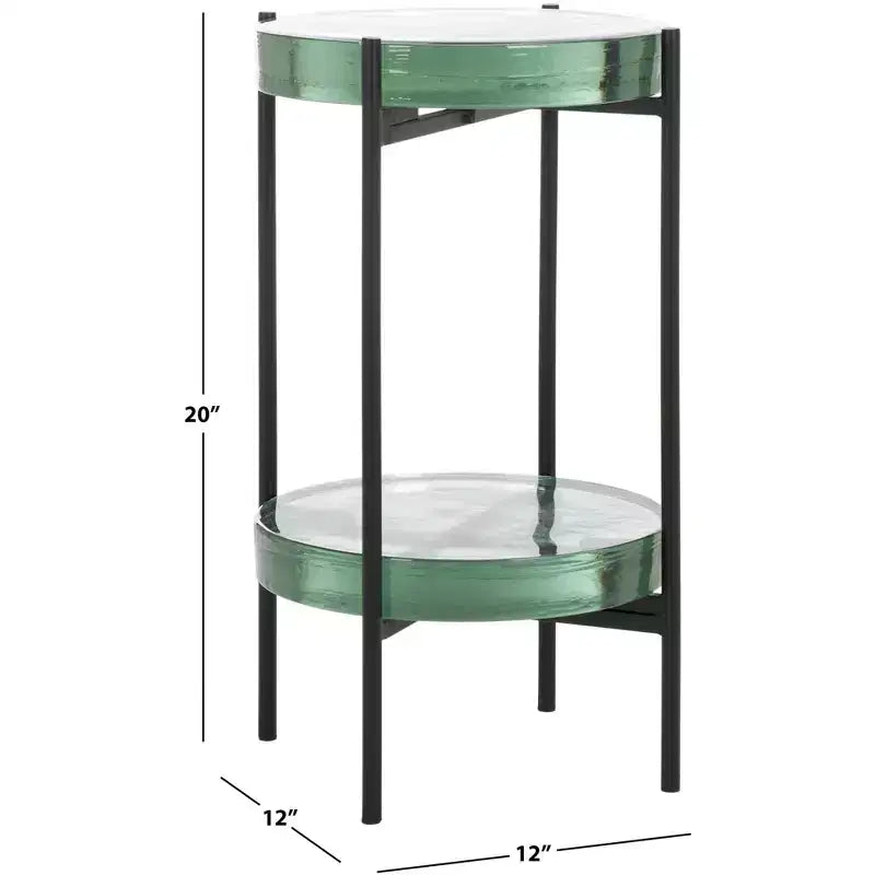 Table d'appoint en verre Noham - ACC5502A - Clair/Noir - Safavieh