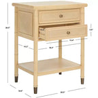 Table d'appoint à 2 tiroirs et 1 étagère Ahab - ACC6606 - Safavieh