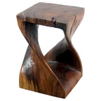Tabouret tournant en bois 12 X 12 X 18 po. Noyer huilé