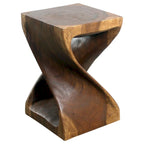 Tabouret tournant en bois 12 X 12 X 18 po. Noyer huilé