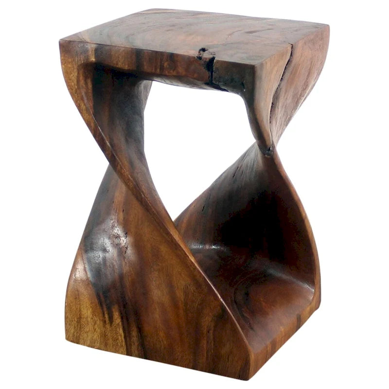 Tabouret tournant en bois 12 X 12 X 18 po. Noyer huilé