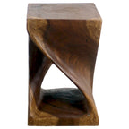 Tabouret tournant en bois 12 X 12 X 18 po. Noyer huilé