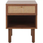 Silvanna Nightstand - NST9601A - Walnut/Natural - Safavieh