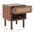 Table de chevet Silvanna - NST9601A - Noyer/Naturel - Safavieh