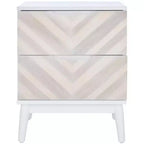 Tay 2 Drawer Patterned Nightstand - NST5011 - White Washed - Safavieh