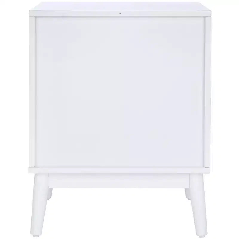 Table de chevet Tay à 2 tiroirs avec motif - NST5011 - Blanc délavé - Safavieh