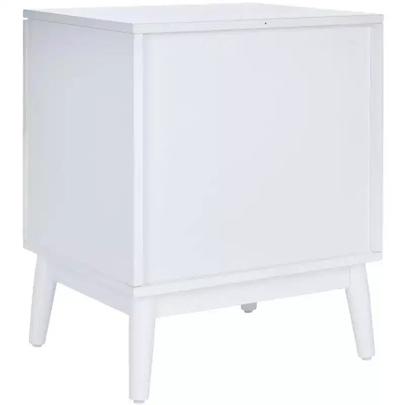 Table de chevet Tay à 2 tiroirs avec motif - NST5011 - Blanc délavé - Safavieh