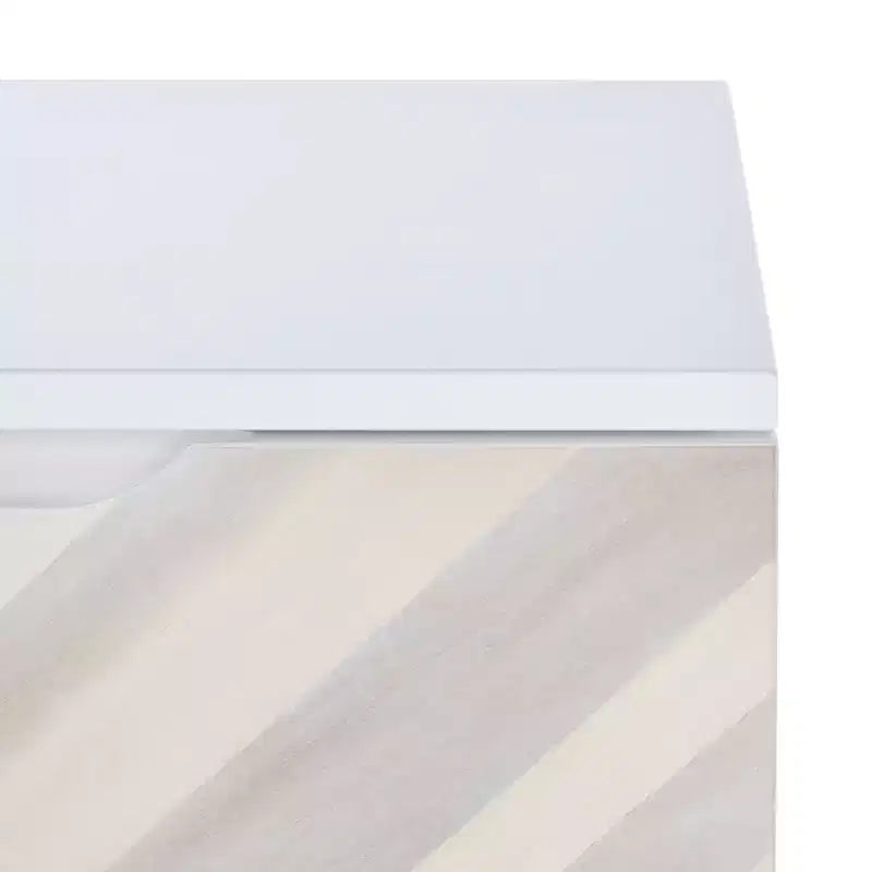 Table de chevet Tay à 2 tiroirs avec motif - NST5011 - Blanc délavé - Safavieh