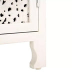 Table de chevet Raura 2 étagères 1 porte - NST5303 - Blanc patiné - Safavieh