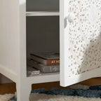 Table de chevet Raura 2 étagères 1 porte - NST5303 - Blanc patiné - Safavieh