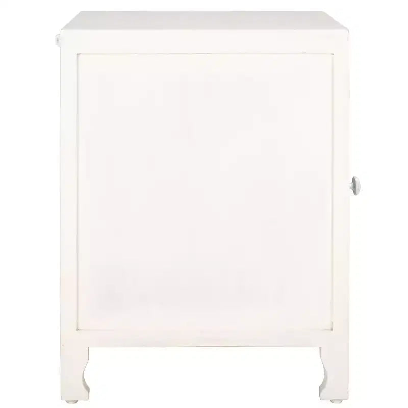 Table de chevet Raura 2 étagères 1 porte - NST5303 - Blanc patiné - Safavieh