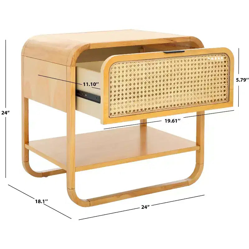 Table de chevet avec 1 tiroir et 1 étagère ouverte Yunis - NST9205 - Safavieh