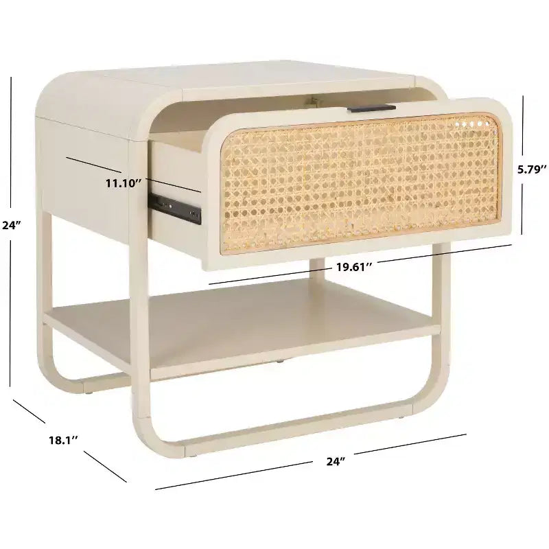 Table de chevet avec 1 tiroir et 1 étagère ouverte Yunis - NST9205 - Safavieh