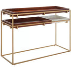Console Akari en marbre - CNS3700A - Marron/Blanc - Safavieh