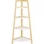 Rainier 4 Tier Corner Shelf - STG1910 - White/Natural - Safavieh