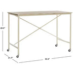 Bureau roulant Callie - DSK2204 - Marron rustique/Crème - Safavieh