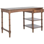 Bureau Safavieh Henric 1 tiroir, 2 étagères - DSK5712 - Marron