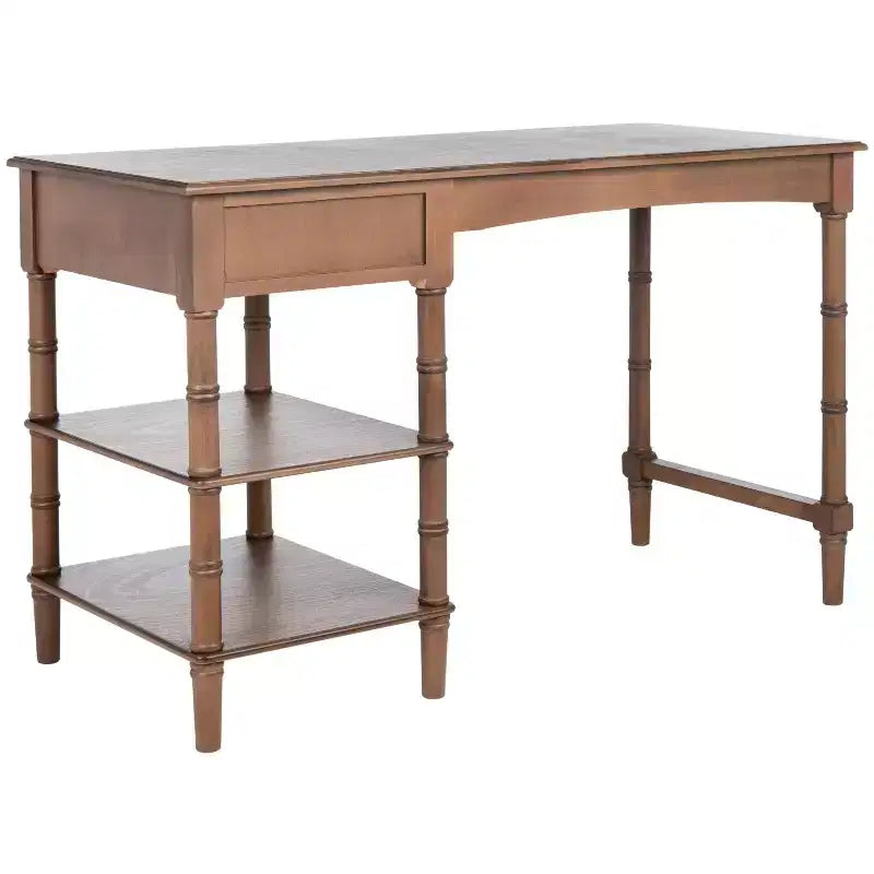 Bureau Safavieh Henric 1 tiroir, 2 étagères - DSK5712 - Marron