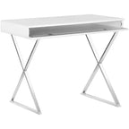 Bureau Gordon - FOX2217 - Blanc/Chrome - Safavieh Couture