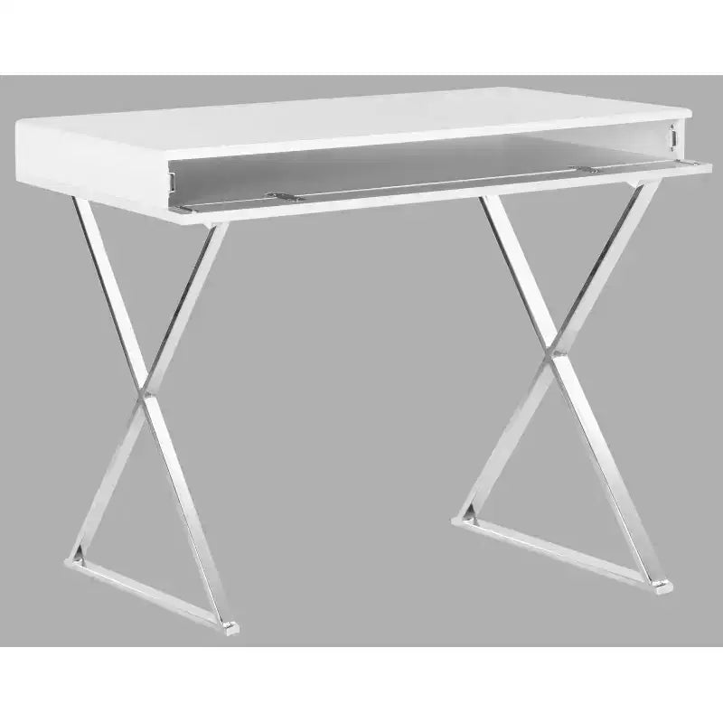 Bureau Gordon - FOX2217 - Blanc/Chrome - Safavieh Couture