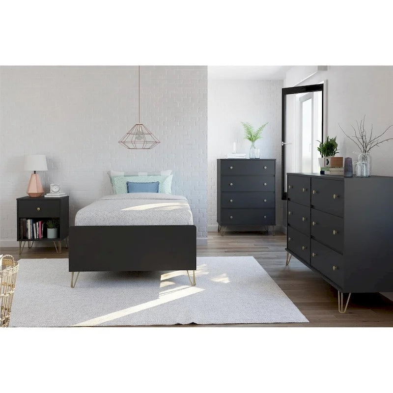 Table de chevet noire