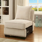 Canapé d'angle contemporain en tissu beige