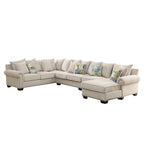 Canapé d'angle contemporain en tissu beige
