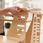 ECR4Kids Maker's Puzzle, bureau réglable assis-debout, mobilier de salle de classe, naturel