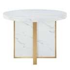 Table à manger ronde en faux marbre de 43 po de largeur