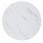 Table à manger ronde en faux marbre de 43 po de largeur