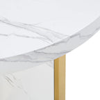 Table à manger ronde en faux marbre de 43 po de largeur