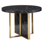 Table à manger ronde en faux marbre de 43 po de largeur