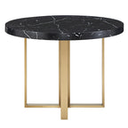 Table à manger ronde en faux marbre de 43 po de largeur