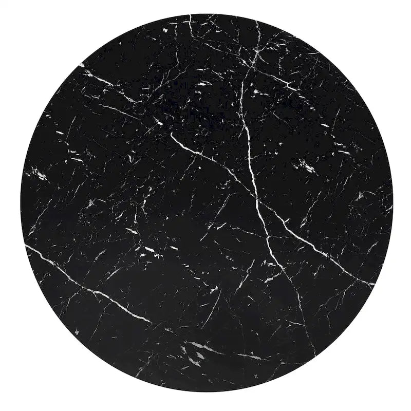 Table à manger ronde en faux marbre de 43 po de largeur