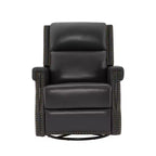 Hyleory Fauteuil à bascule inclinable pivotant 33.03'', en cuir, avec repose-pieds, pour salon, chambre à coucher, dossier haut ergonomique