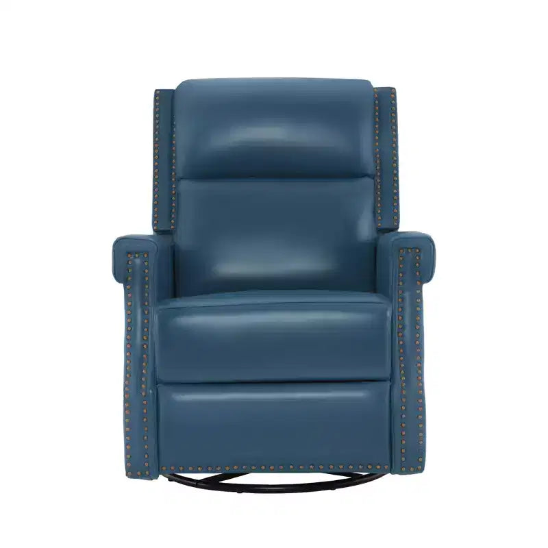 Hyleory Fauteuil à bascule inclinable pivotant 33.03'', en cuir, avec repose-pieds, pour salon, chambre à coucher, dossier haut ergonomique