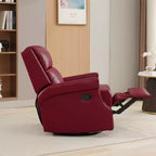 Hyleory Fauteuil à bascule inclinable pivotant 33.03'', en cuir, avec repose-pieds, pour salon, chambre à coucher, dossier haut ergonomique