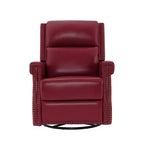 Hyleory Fauteuil à bascule inclinable pivotant 33.03'', en cuir, avec repose-pieds, pour salon, chambre à coucher, dossier haut ergonomique