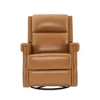 Hyleory Fauteuil à bascule inclinable pivotant 33.03'', en cuir, avec repose-pieds, pour salon, chambre à coucher, dossier haut ergonomique