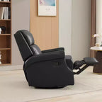 Hyleory Fauteuil à bascule inclinable pivotant 33.03'', en cuir, avec repose-pieds, pour salon, chambre à coucher, dossier haut ergonomique